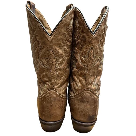 Laredo Birchwood Men's Size 10 Western Cowboy Boots #68452 Tan Leather Pull On - Picture 5 of 9